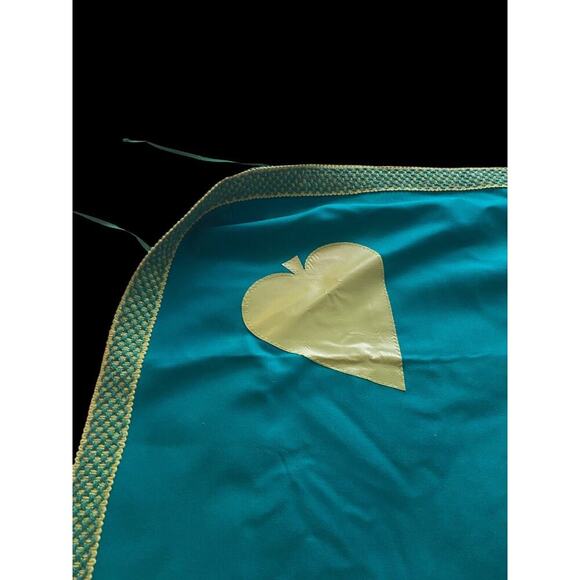 Vintage Game Card Table Cover Fabric Shamrock Heart Diamond Spade Poker 40x40" - Picture 6 of 11